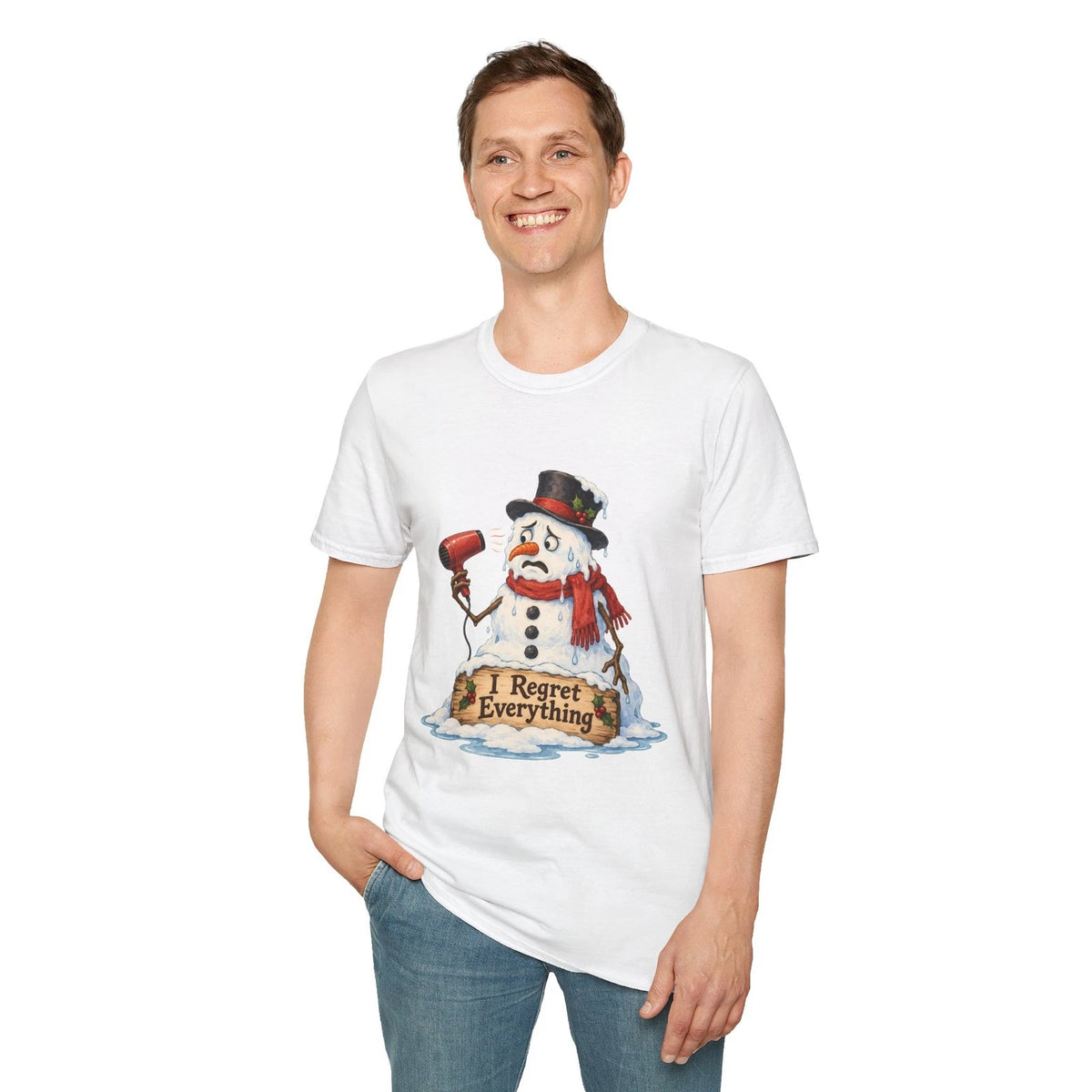 Snowman Christmas Humor Winter Holiday Cartoon Unisex Softstyle T-Shirt
