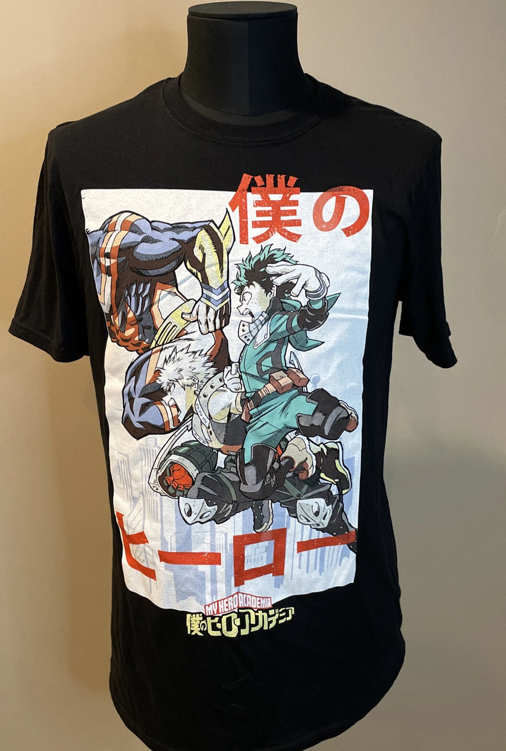 My Hero Academia Graphic Black Short Sleeve Cotton T-shirt Men’s Size Medium