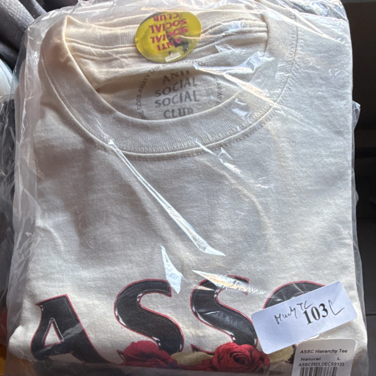 Anti Social Social Club Hierarchy Graphic Logo Tee Natural L Short Sleeve