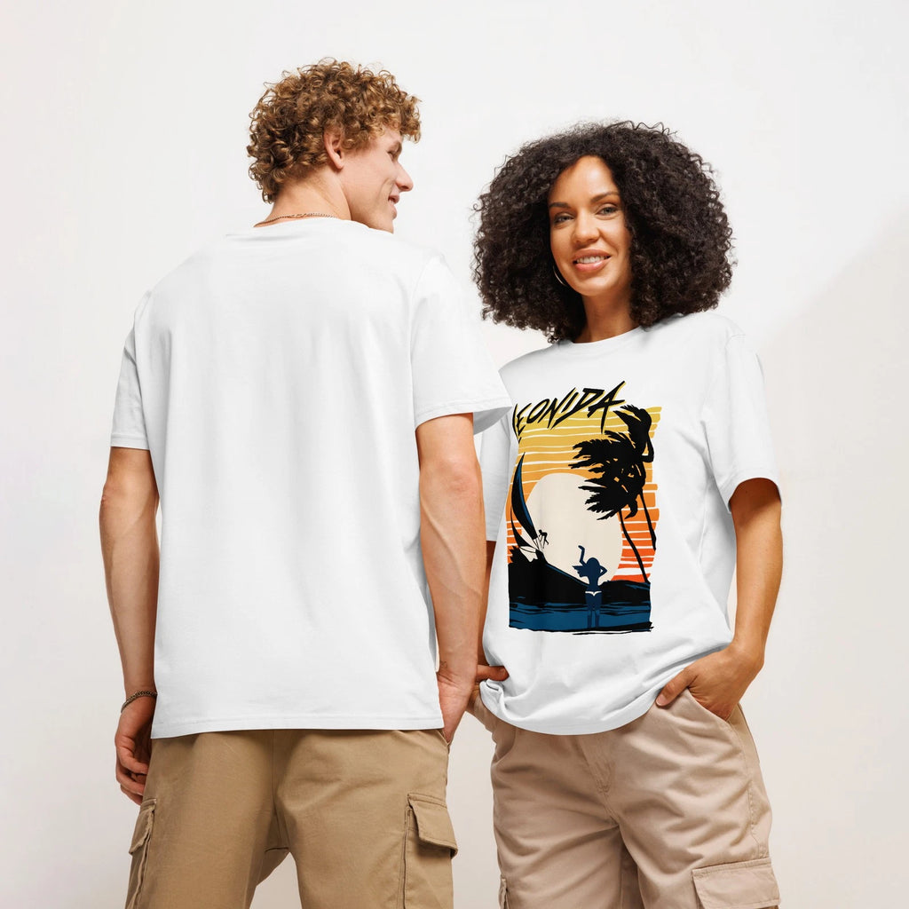 Leonida Retro Sunset Shirt Vice City Gamer Graphic Tee 80s Vintage Beach T-Shirt