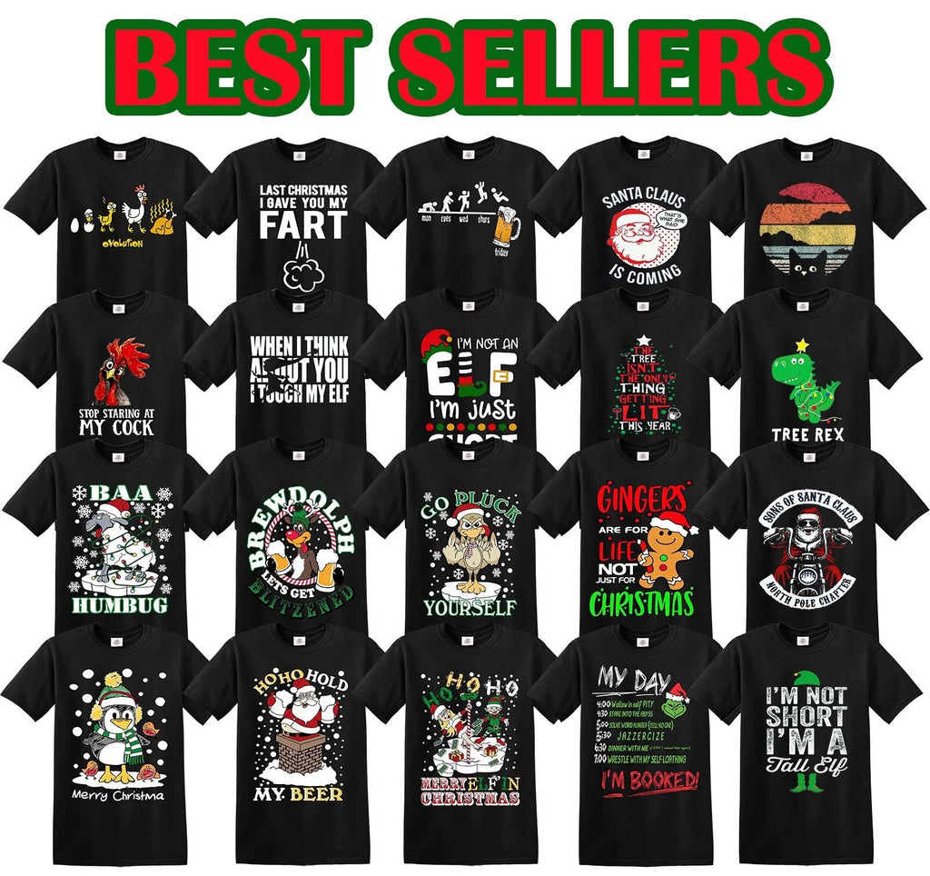 Christmas T-Shirt Novelty Funny Santa Reindeer Xmas Gift Tshirt Joke Rude Top