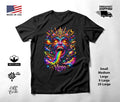 Cosmic Rainbow Virgo Mask Zodiac T-Shirt Black Unisex