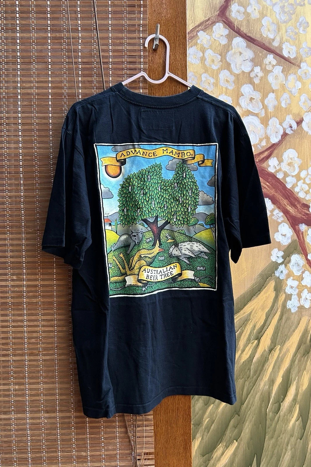 Vintage Mambo Loud Shirt Australian Beer Tree T-Shirt Size L