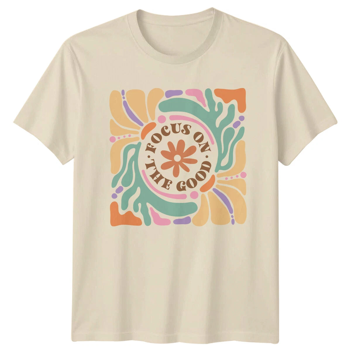Focus On The Good Boho Nature T-Shirt Women Trendy Graphic Tee