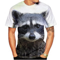 3D Print Women Men Short Sleeve T-shirt Tops Casual Tee Fashion Cute Raccoon