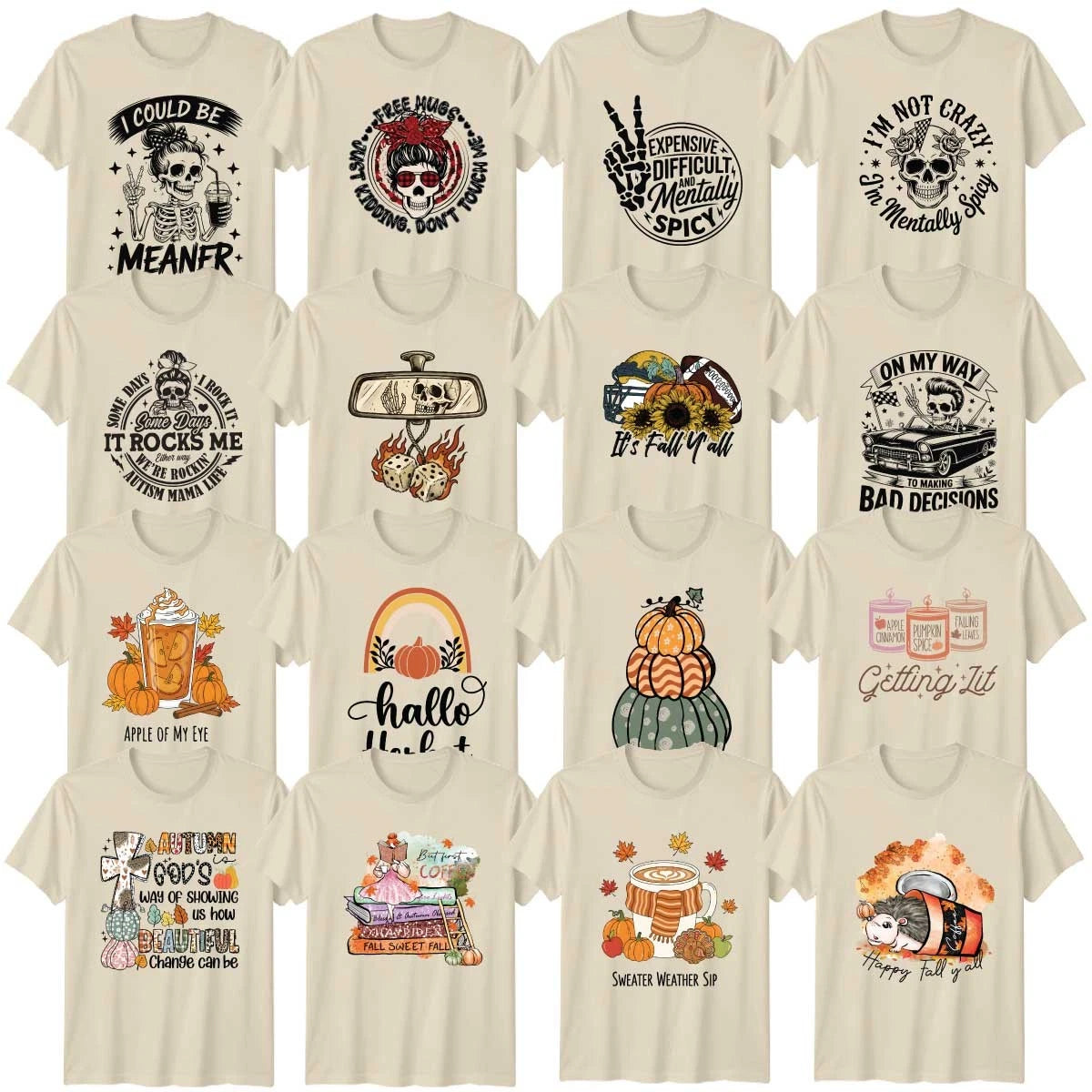 Funny Halloween Adult T-Shirt Autumn Spooky Halloween Gift