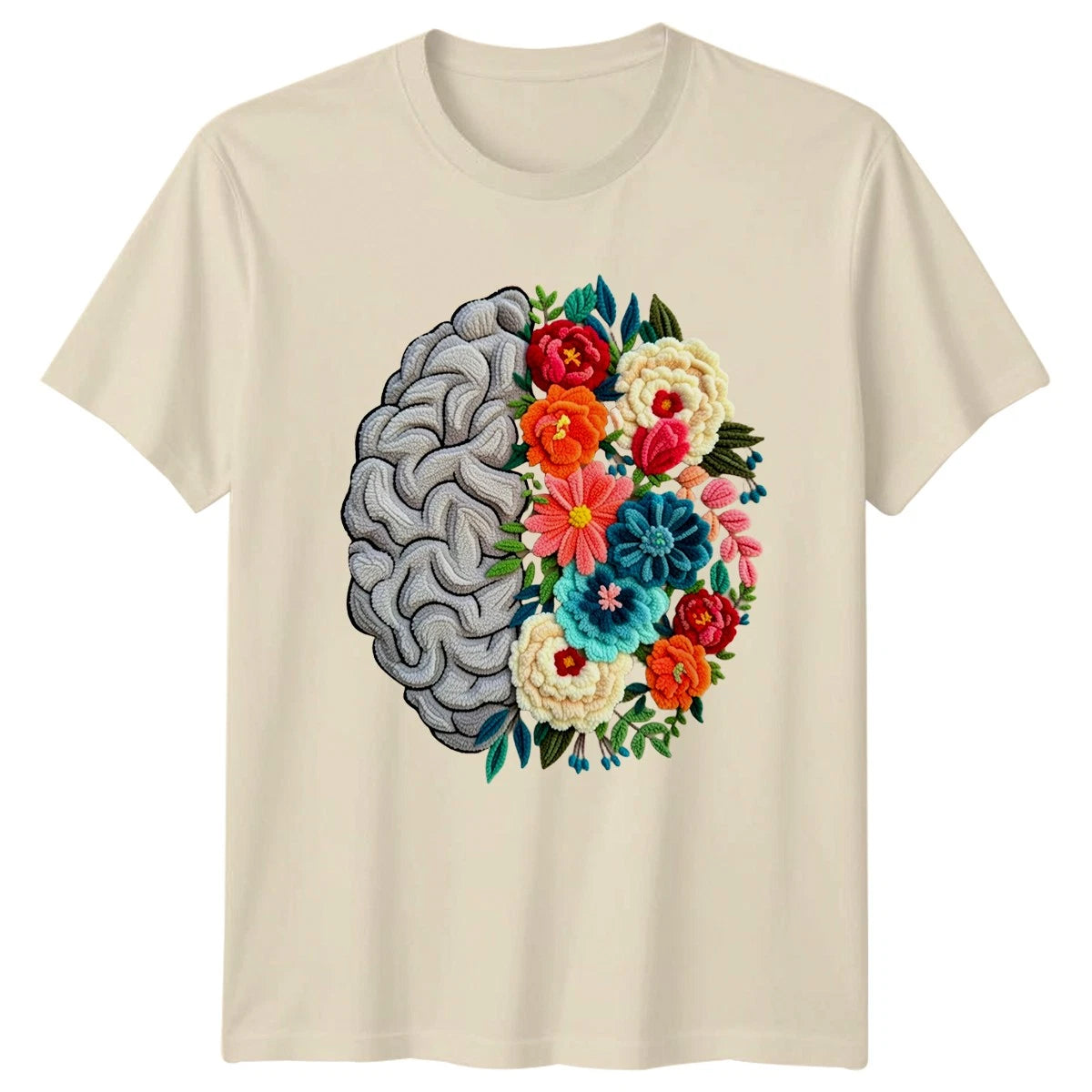 The Brain Blossoms With Colorful T-Shirt Brain Art Mental Health Birthday Gift