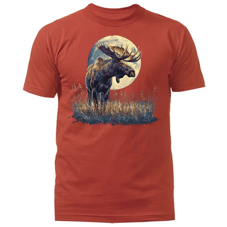Majestic Moose Moonlight Wilderness Wildlife Nature Outdoor T-shirt