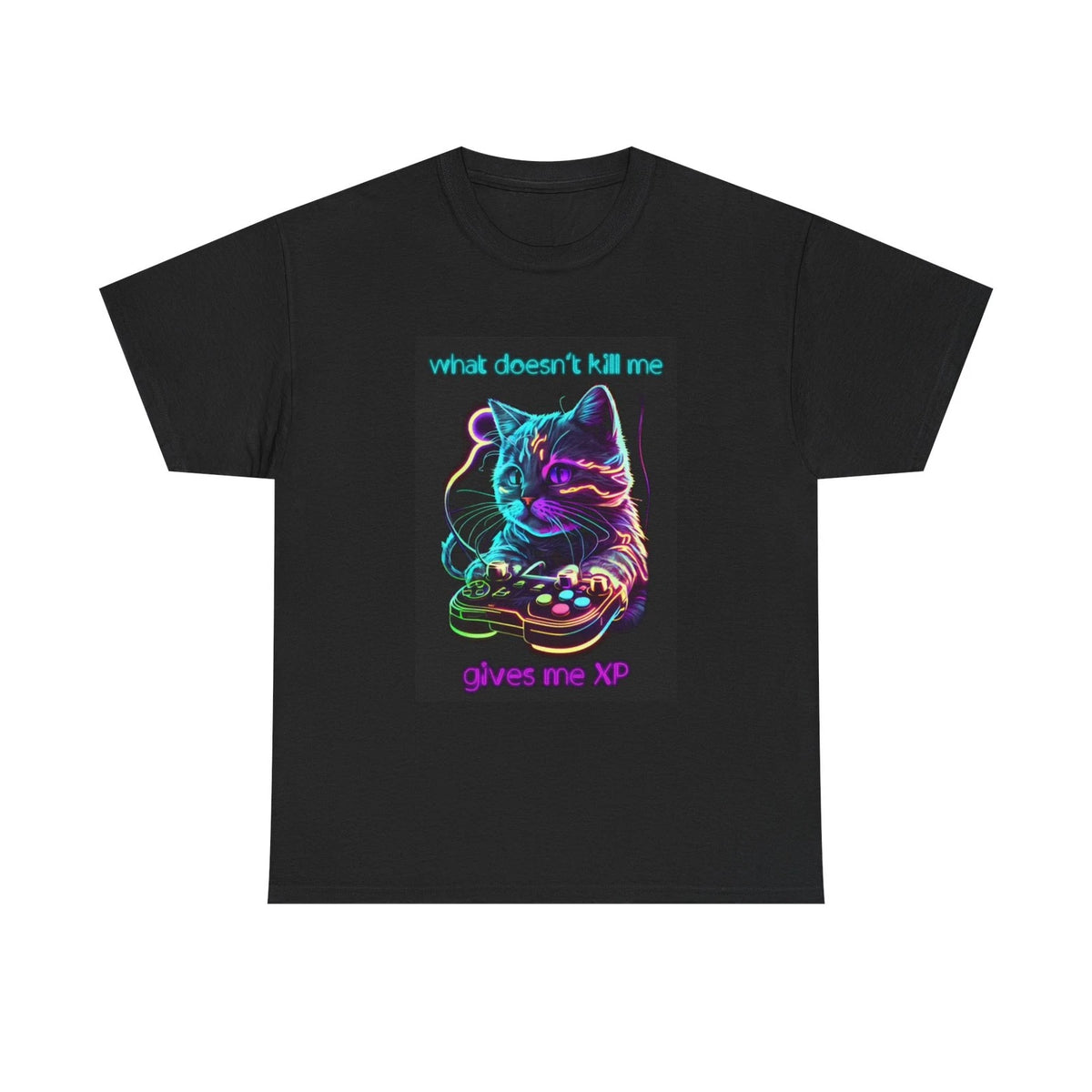 Gaming Graphic Tshirt Gamer Kitty XP Skins Unisex Heavy Cotton Tee