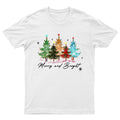 Merry And Bright Christmas T-Shirt Unisex Gift Retro Funny Womens Vintage Mens