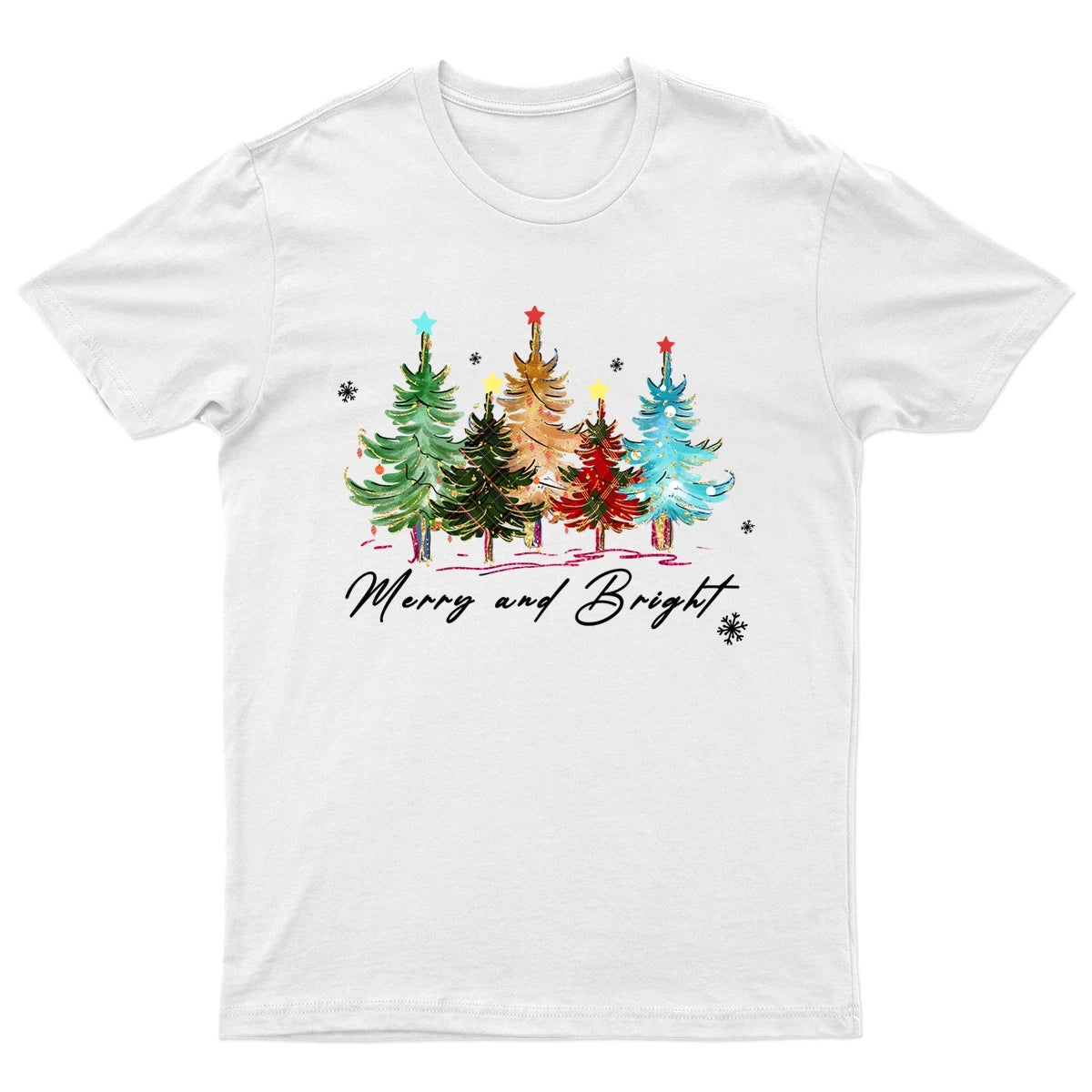 Merry And Bright Christmas T-Shirt Unisex Gift Retro Funny Womens Vintage Mens