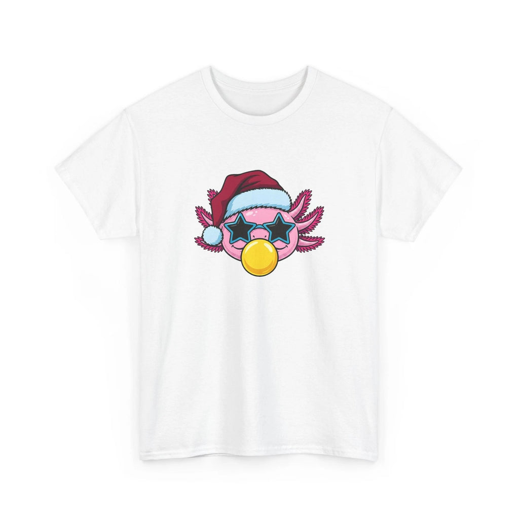 Axolotl Santa Hat Shirt Christmas Animal Gift Women Cartoon Tee Mexican