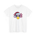 Axolotl Santa Hat Shirt Christmas Animal Gift Women Cartoon Tee Mexican