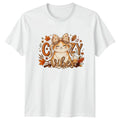 Cute Ginger Cozy Cat T-Shirt Autumn Cartoon Fall Vibes Animal Lover Gift
