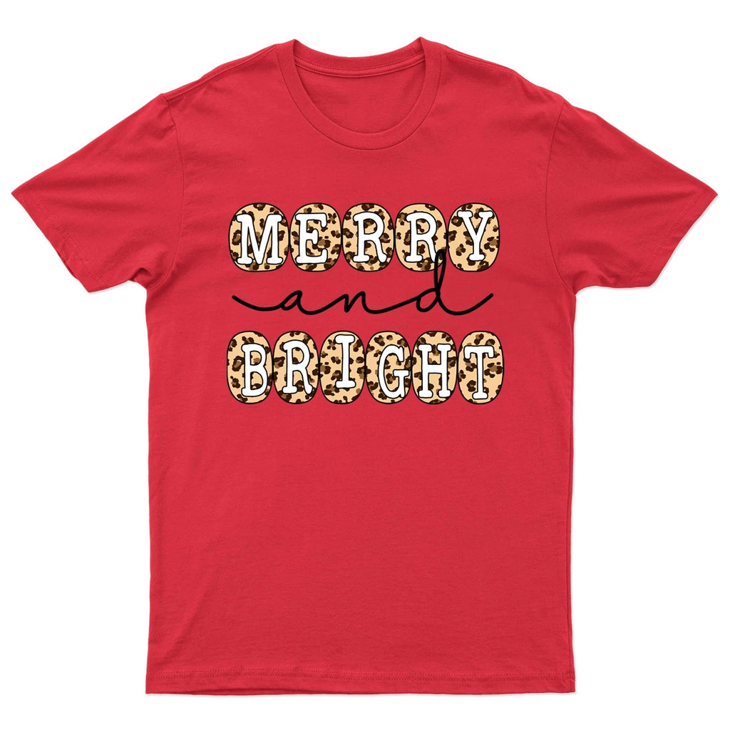 Merry And Bright Christmas T-Shirt Unisex Retro Funny Womens Vintage Mens -g