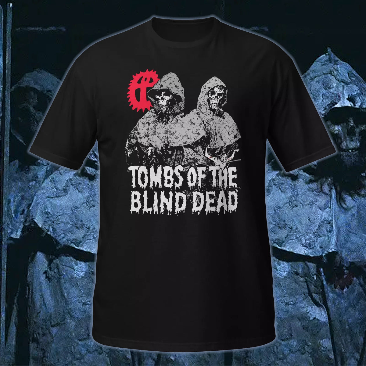 TOMBS OF THE BLIND DEAD - T-Shirt Vintage Spanish Horror Templars 1973  C@@L!!