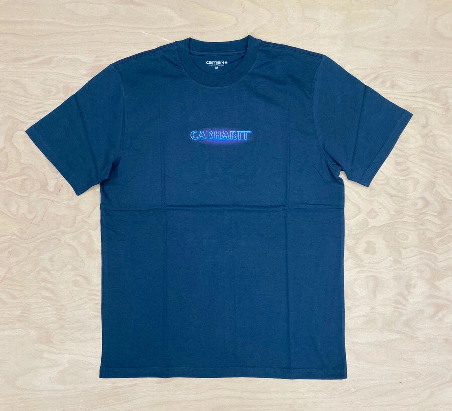 Carhartt Wip Neon Script Admiral T Shirt - Blue Streetwear College Mens 175 g/m²