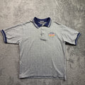 Vintage IBEW Electrician Collared Shirt USA Mens L Knit King Louie Blue Gray