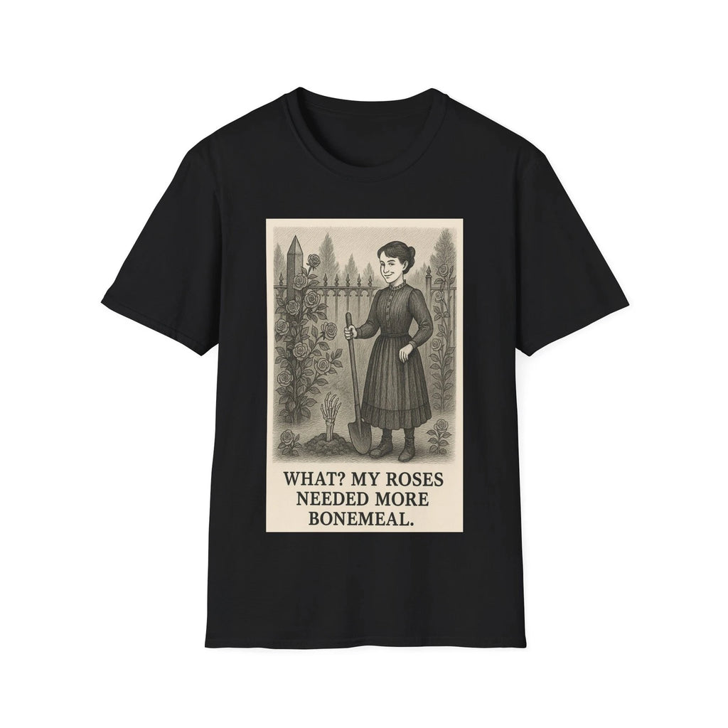 Gothic Edward Gorey style Evil Garden Gardening T-Shirt Dark Humor Plant Lover
