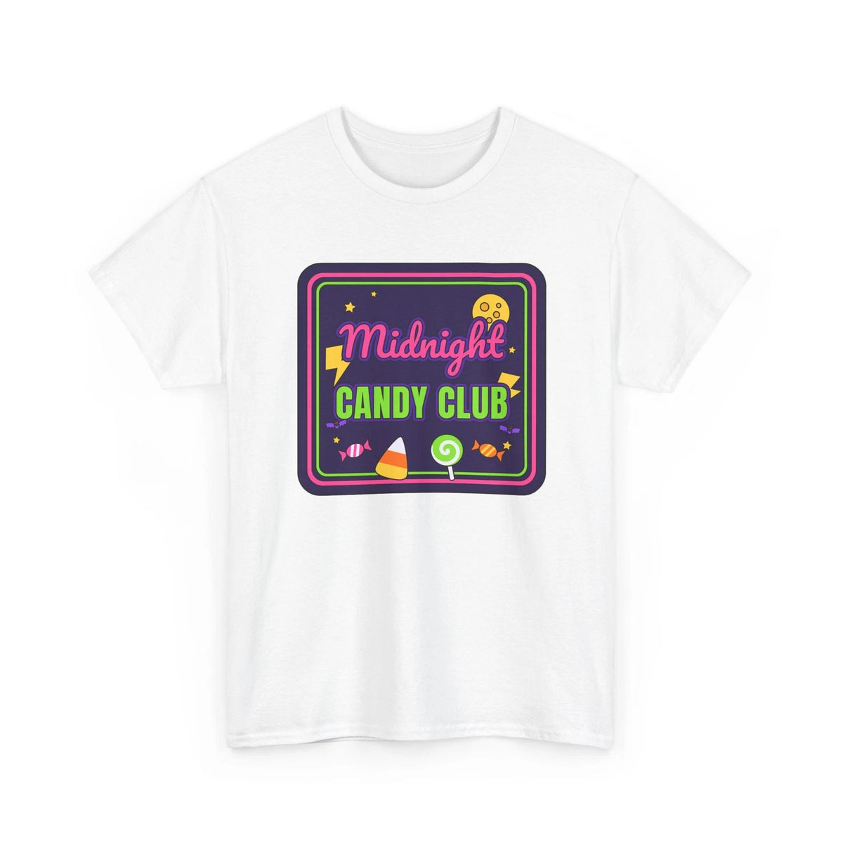 Midnight Candy Club Neon Sign Halloween Shirt Retro Lover Busy Tee Unisex Gildan