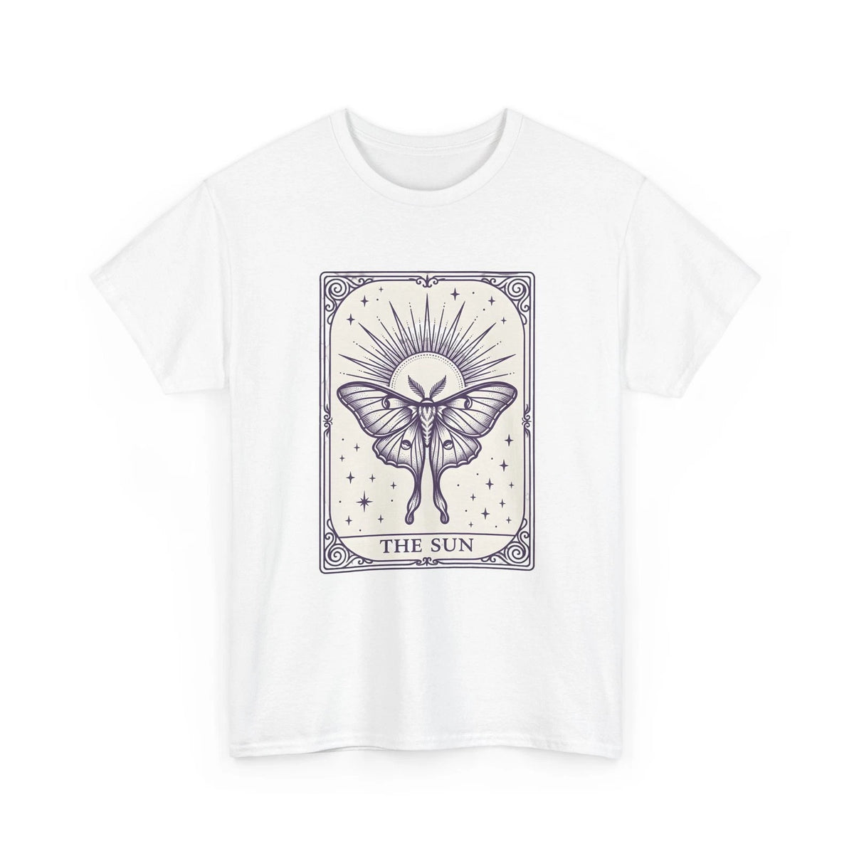 Luna Moth Sun Shirt Boho Chic Magic Gift Women Outline Tee Moon Moth T-Shirt