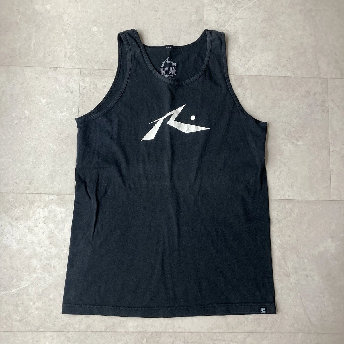 vintage rusty surfboards faded tank top size medium