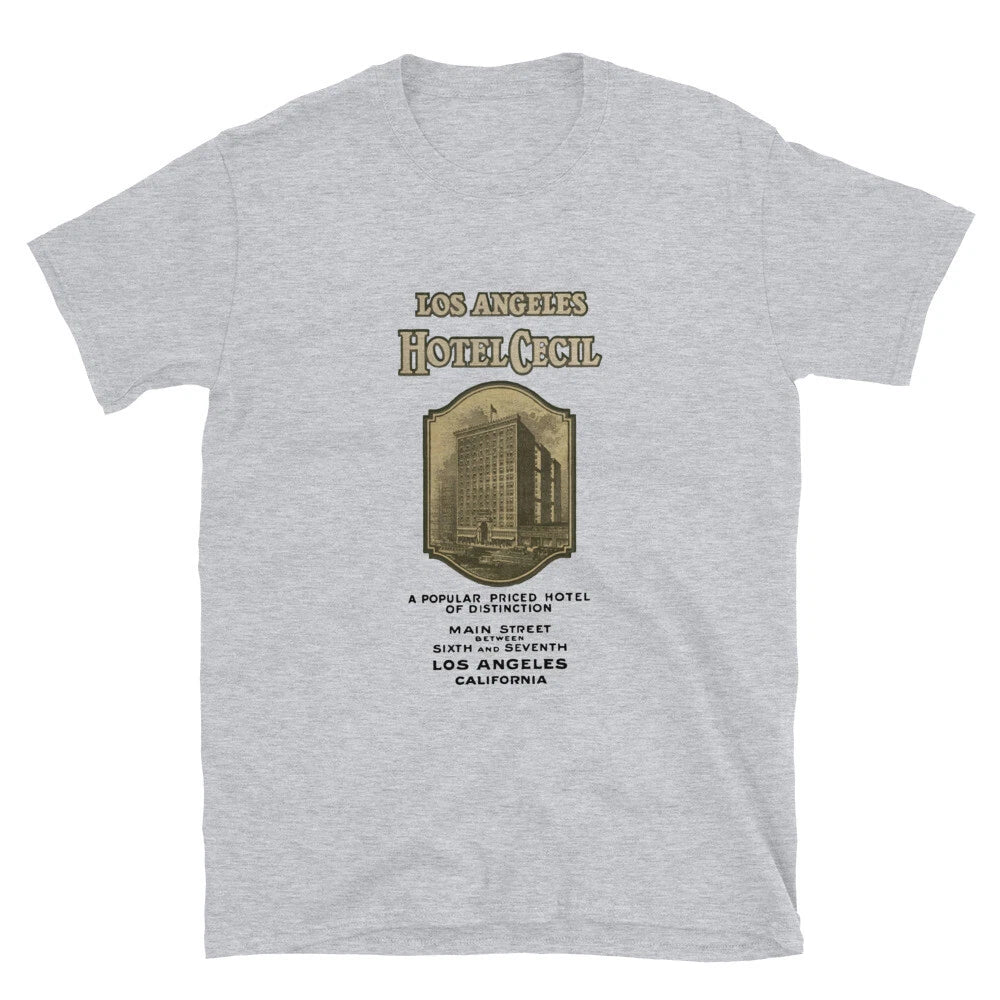 Horror Hotel Cecil T-shirt, True Crime, From 1927 Vintage Brochure, Americana