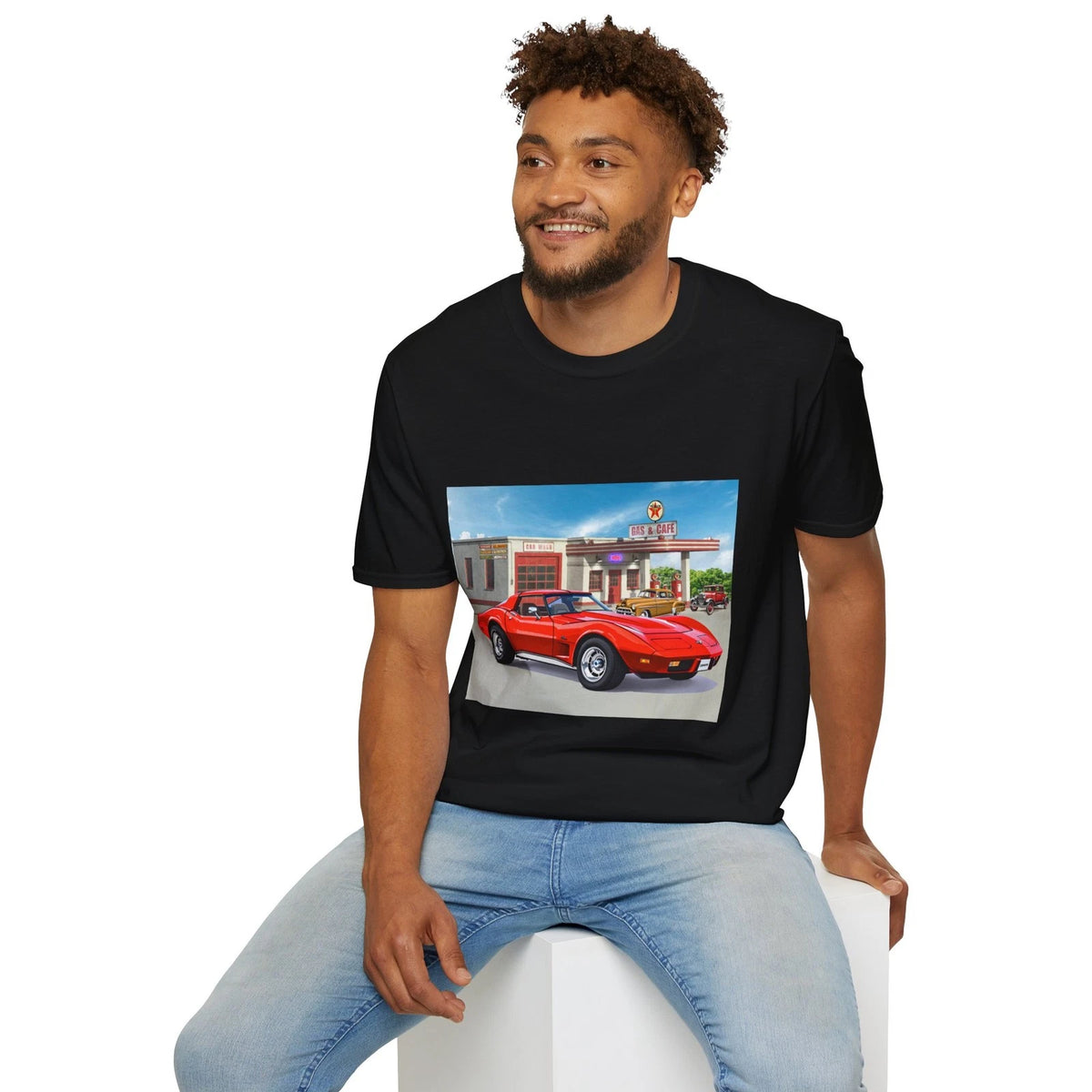 Vintage Corvette T Shirt, Cars On Route 66 Luxury Cars Vintage Cars Art Painting