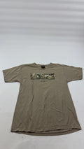 Vintage Prairie Mountain Zion Canyon Shirt Mens Large Beige Horse Tee Made USA