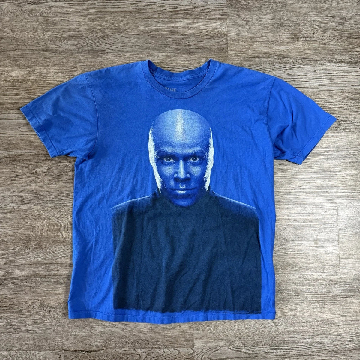 Vintage Blue Man Group T Shirt Mens Large Art Abstract Big Face Y2K Music Band