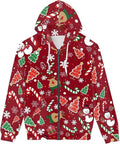 Ugly Christmas Zipper 3D Hoodie Xmas Long Sleeve HS1565