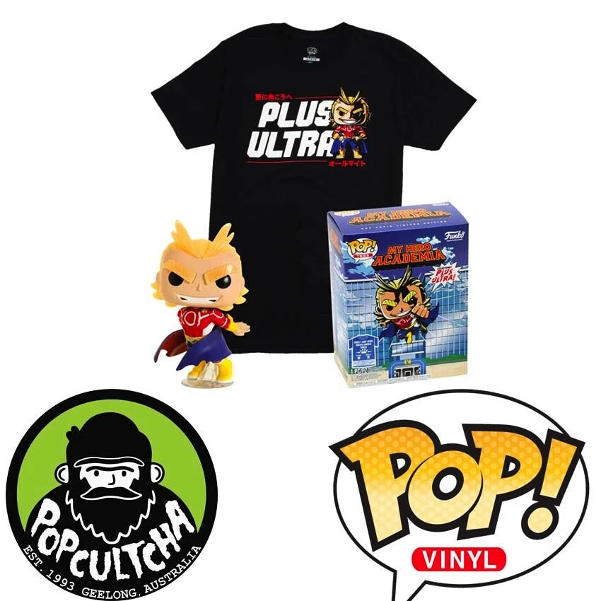 My Hero Academia - All Might Glow in the Dark Pop! Vinyl & T-Shirt Box Set "New"
