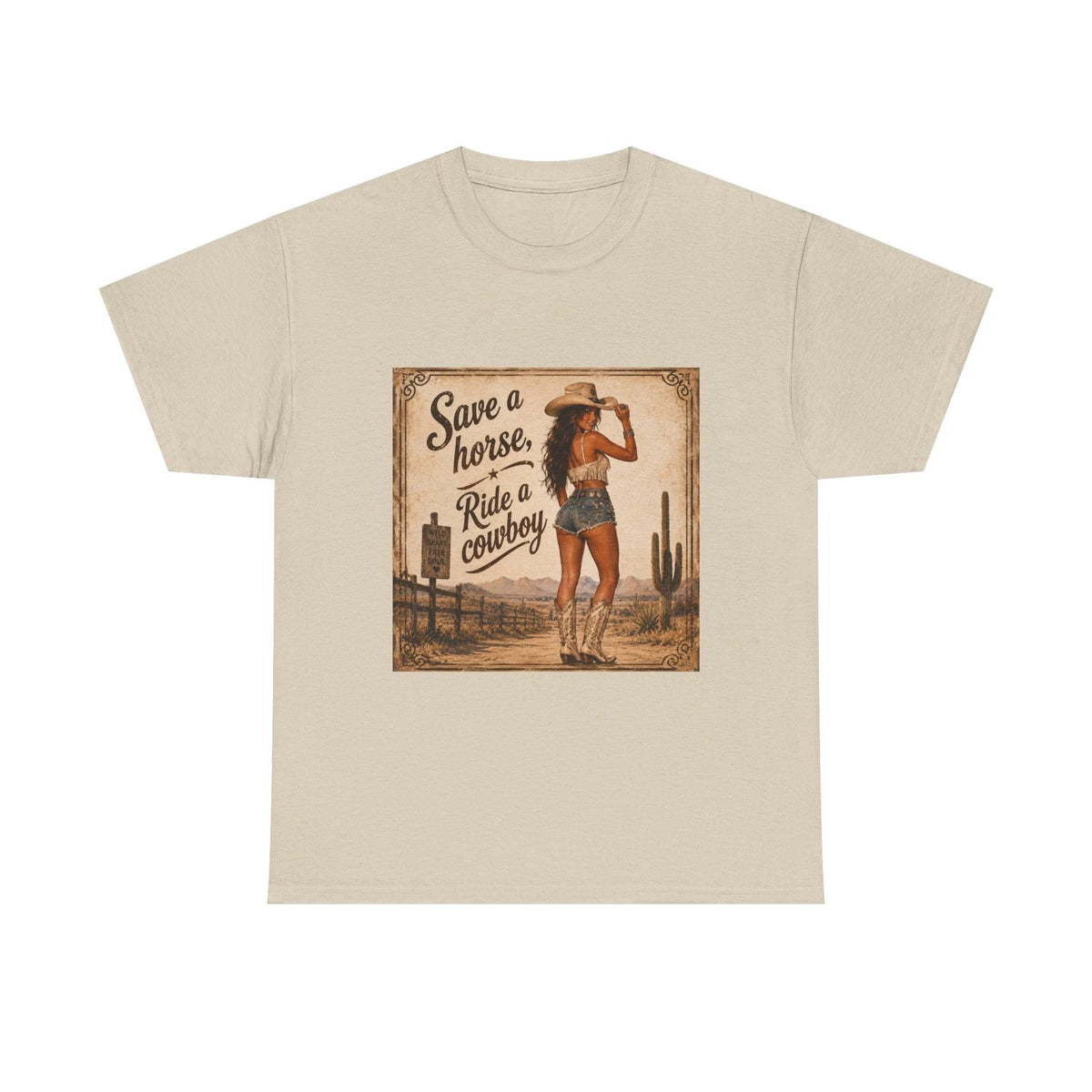 Save a Horse Ride a Cowboy T-Shirt | Retro Cowgirl Western Tee