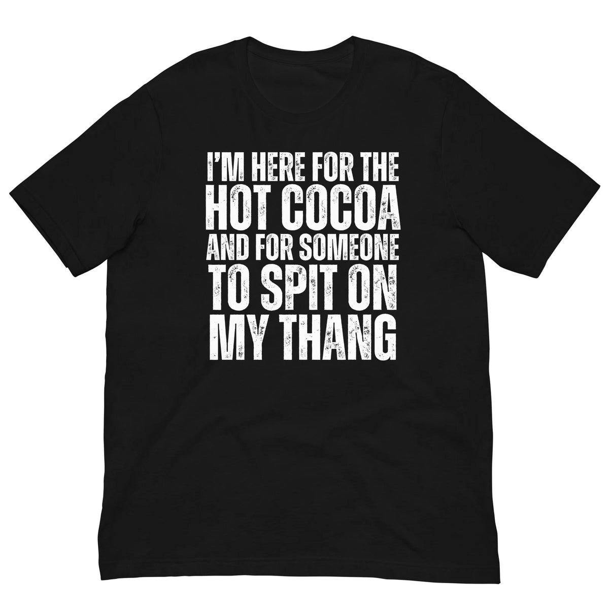 I'm Here for the Hot Cocoa and for Someone To Spit Xmas Adult Humor t-shirt