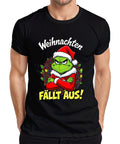 Christmas FALLING OUT Grinch Christmas Wreath Angry Funny Evil Mens T-Shirt