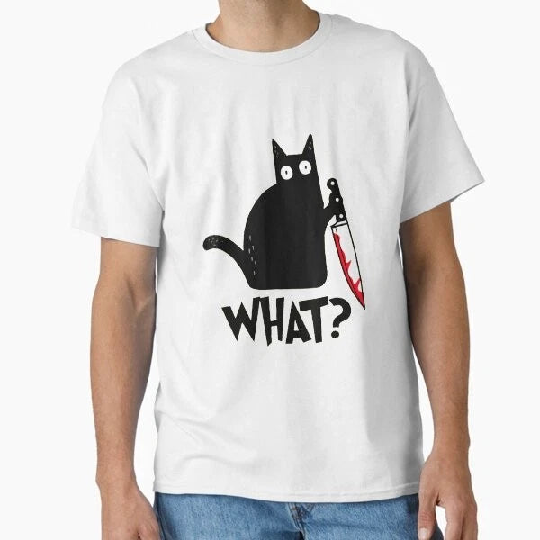 True Crime Cat What Cat Funny Cat Classic T-S T-Shirt Made in US/AUS Size S-2XL