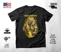 Golden Armored Aquarius Water Bearer Zodiac T-Shirt Black Unisex