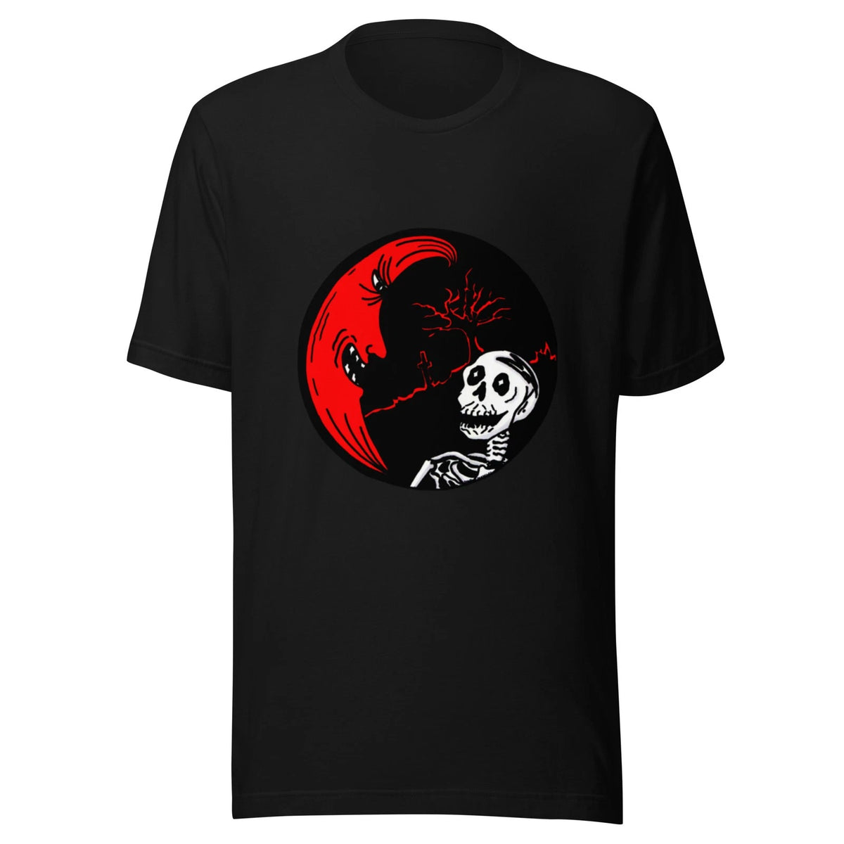 Halloween Moon & Skeleton Vintage-Inspired T-Shirt Original Artwork!