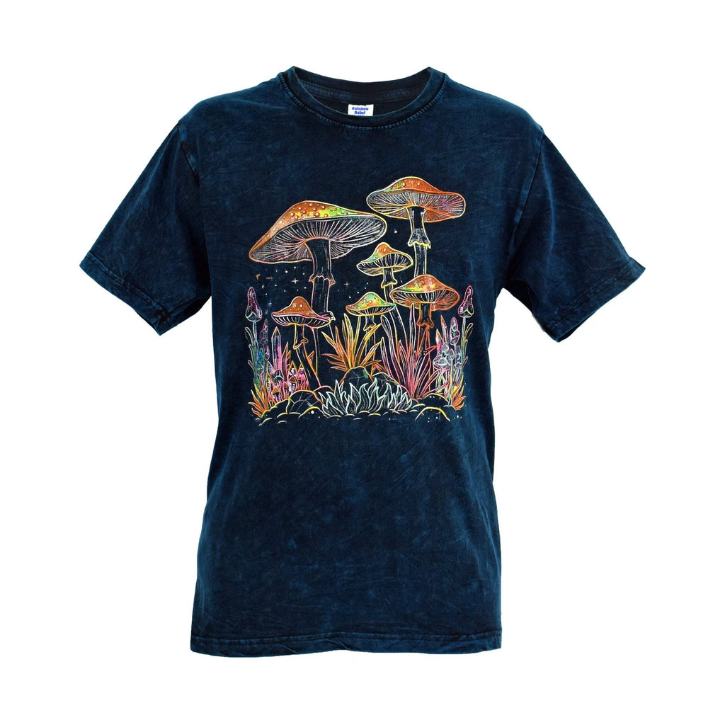 Multicoloured Mushroom T Shirt S ML XL 2XL 3XL 4XL Hippy Boho Trance Hippie