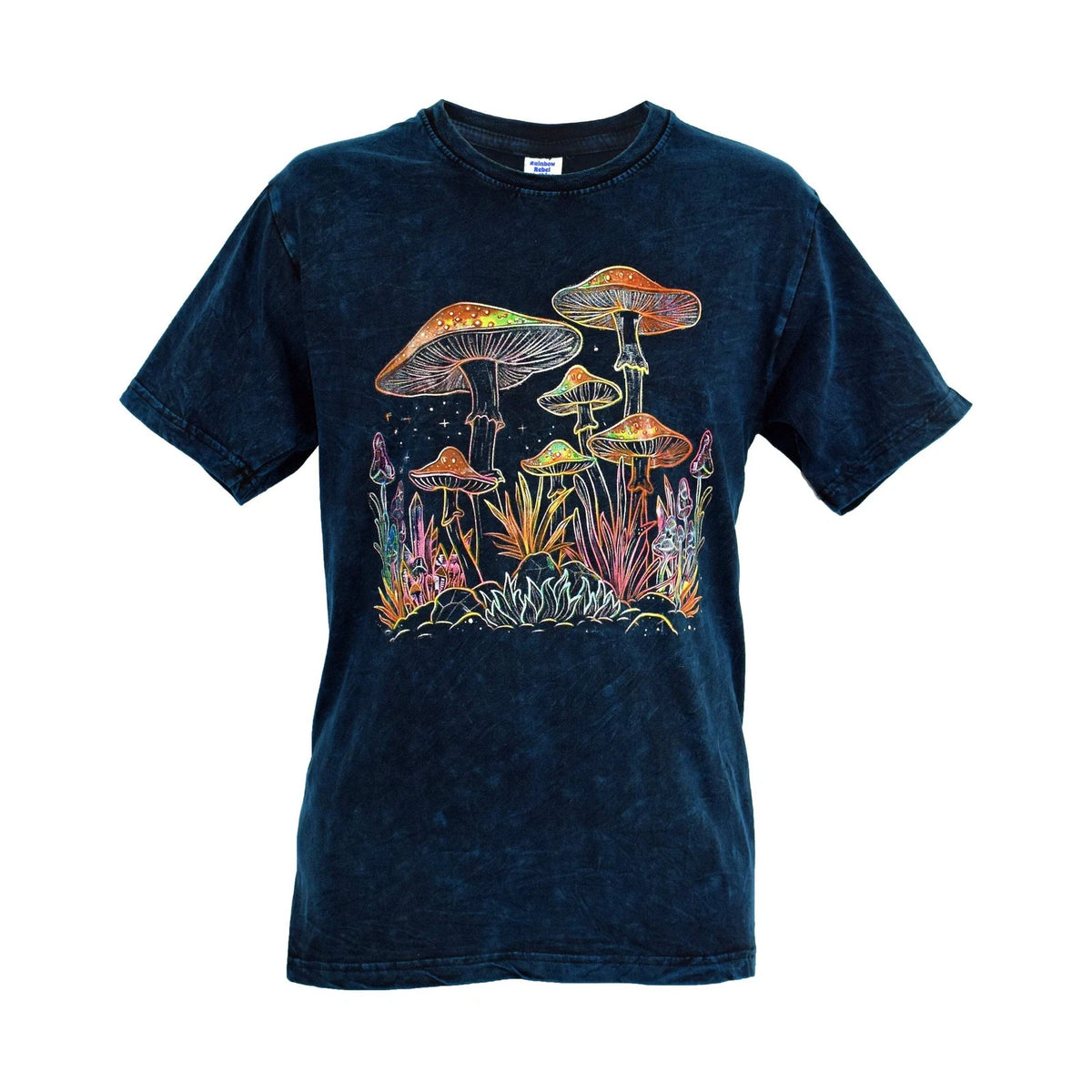 Multicoloured Mushroom T Shirt S ML XL 2XL 3XL 4XL Hippy Boho Trance Hippie
