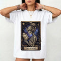 The Reader Skeleton Halloween T-Shirt - Gothic Tarot Dark Card Book Lover Gift