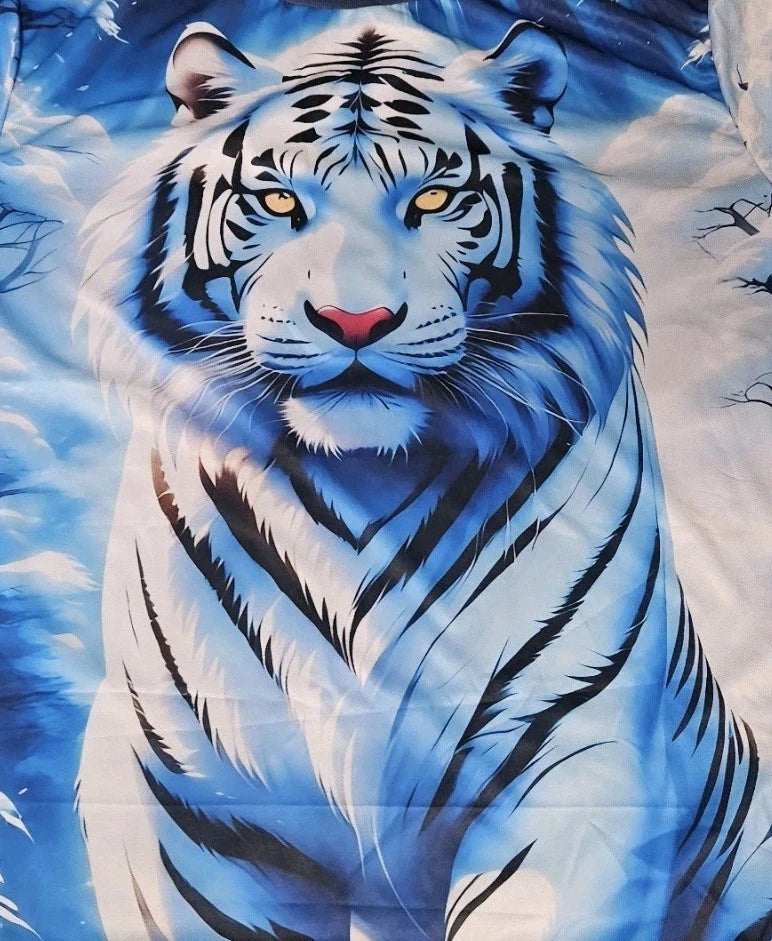 #Tie-Dye Blue Snow White #Tiger 2-sided #T-shirt 2X 🐅 #fashion #trendy #forhim