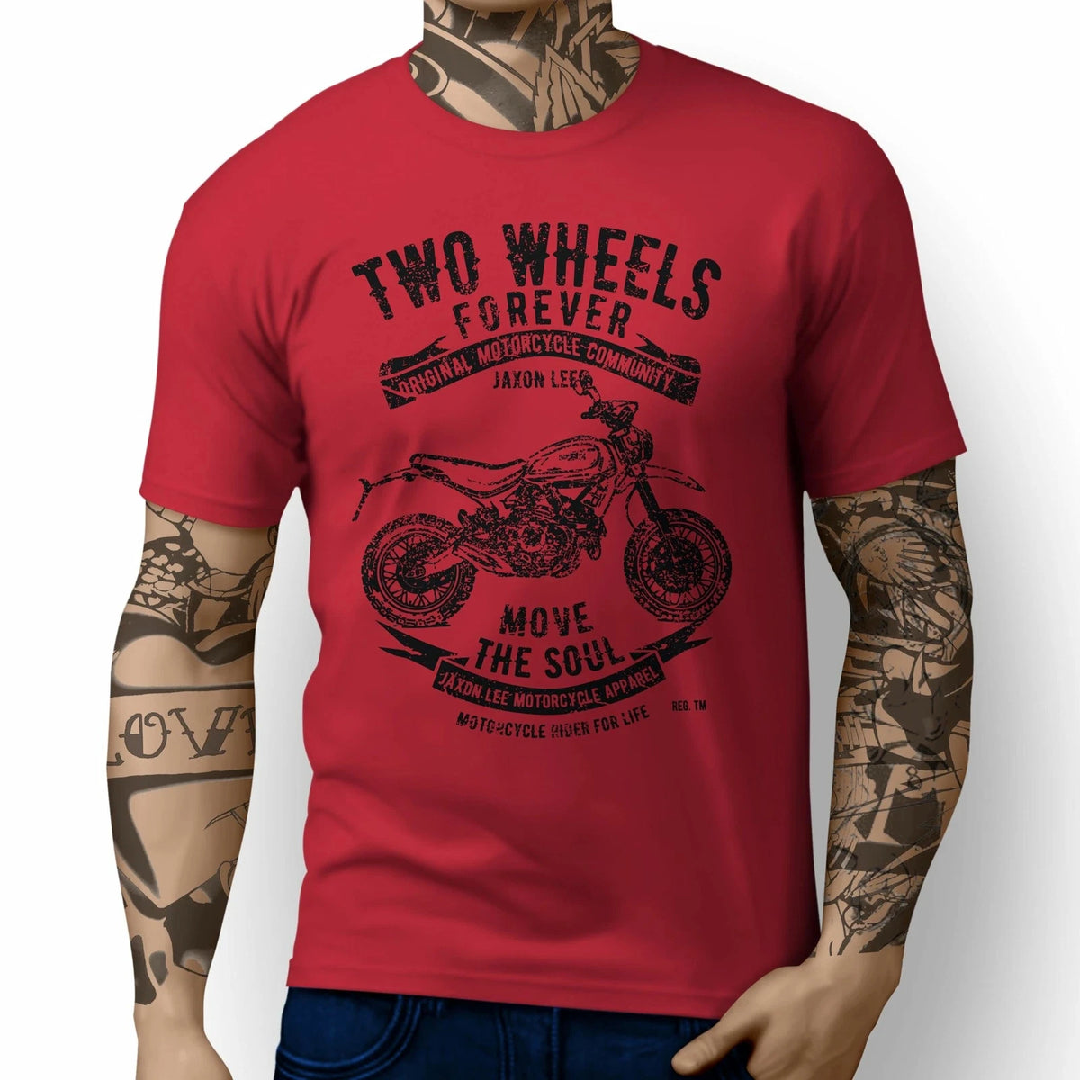 JL Soul Illustration For A Ducati Scrambler Desert Sled Motorbike Fan T-shirt
