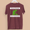 Personalised Custom Name Head Gardener T-Shirt Gardening Plant Garden Lover Gift