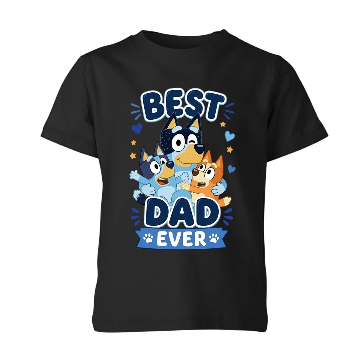 Best Dad Ever Blue Dog Family T-Shirt Father's Day Gift Dad Daddy Top Men Tee