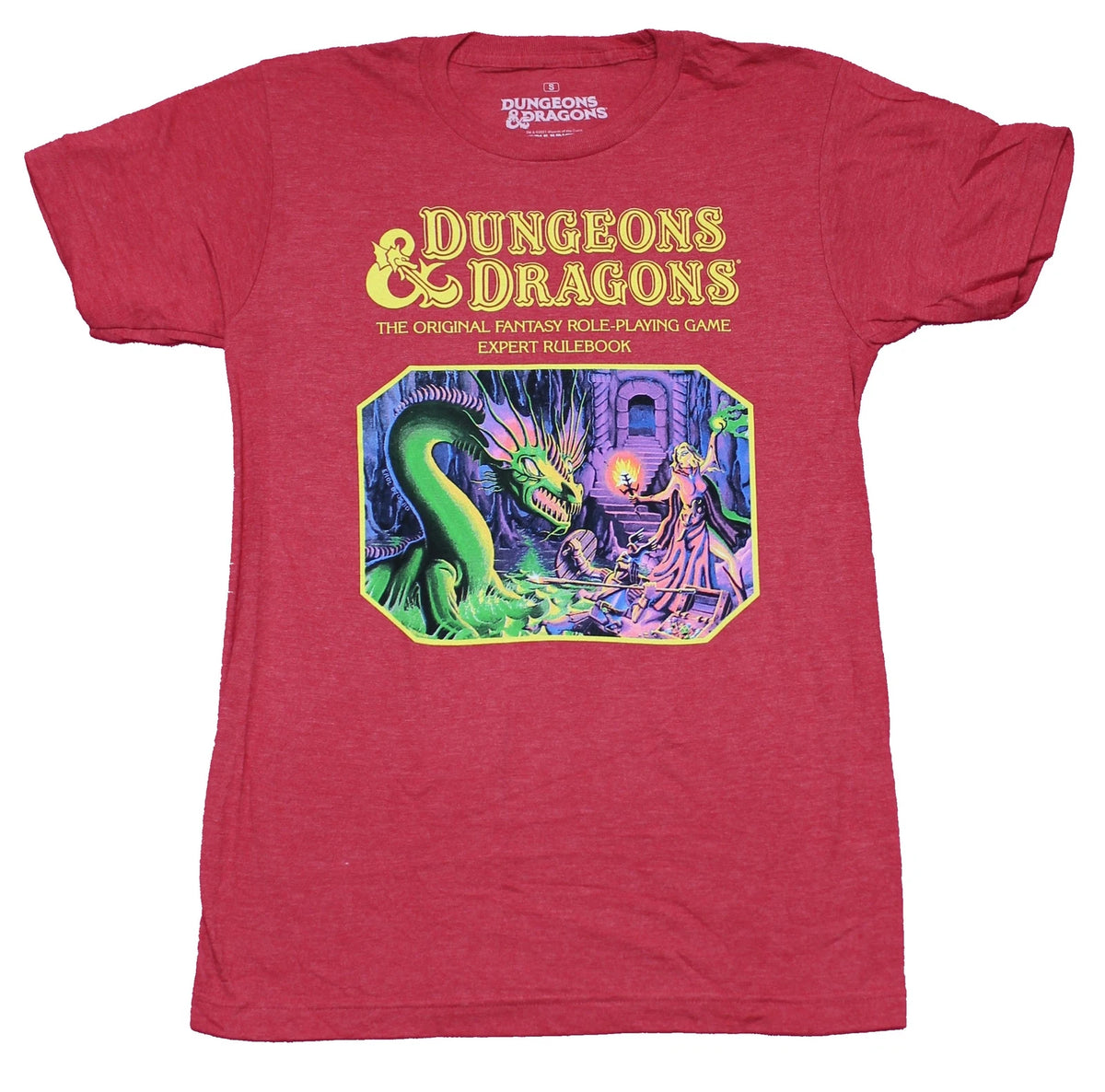 Dungeons & Dragons Adult New T-Shirt - Rule Book Box Art Pic