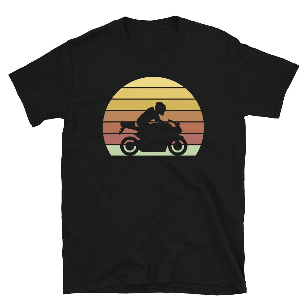 Retro Sunset Motorcycle Sports Bike Crotch Rocket Short-Sleeve Unisex T-Shirt