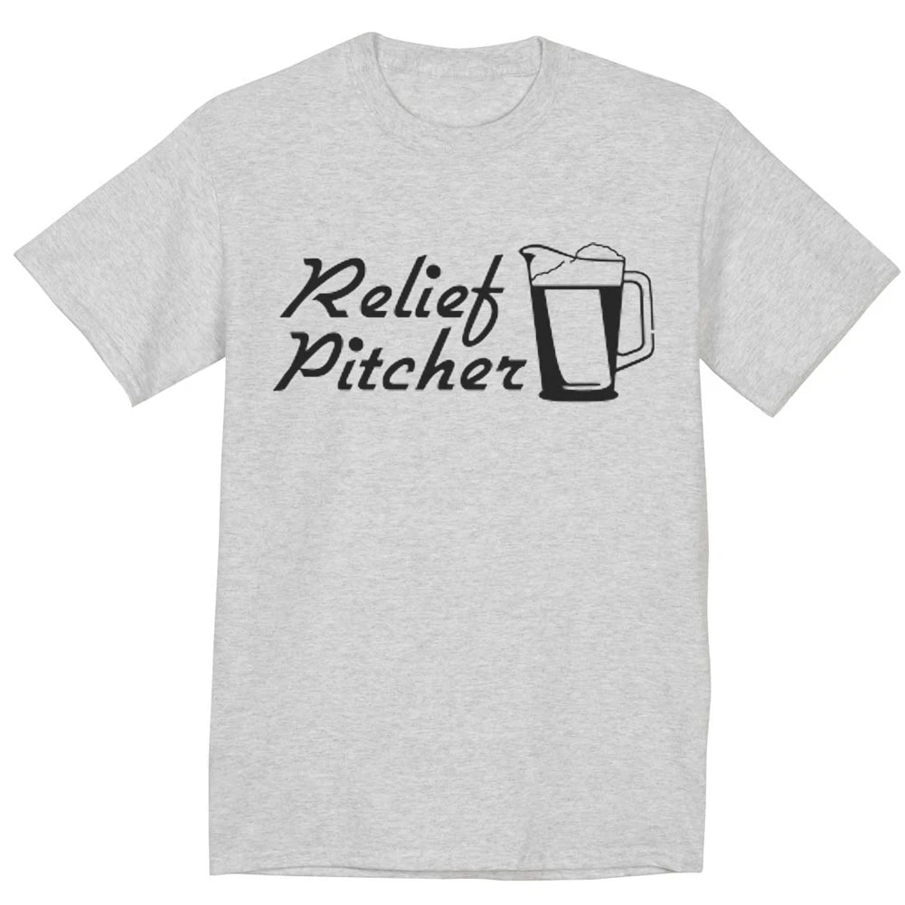 funny saying t-shirt relief pitcher drinking baseball design tee tshirt