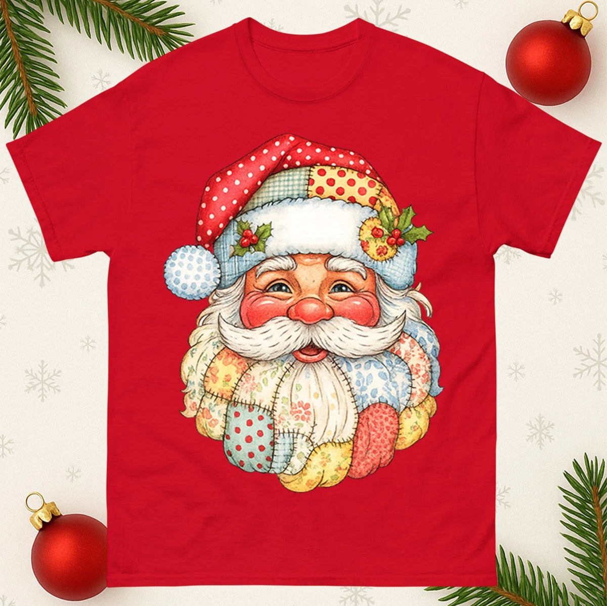 Vintage Santa Christmas T Shirt, Retro Santa Face Tee,Festive Holiday Unisex Top