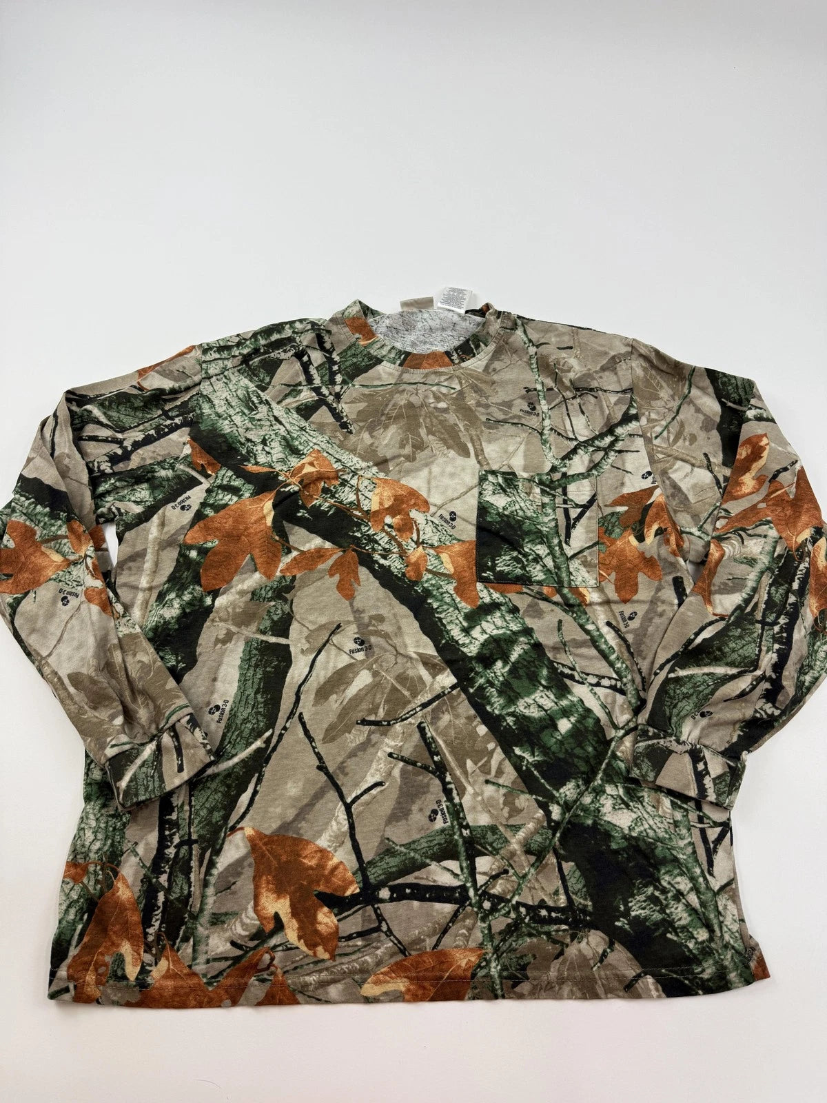 Outfitters Ridge Shirt Mens XL Green Camo Long Sleeve Pocket Tee Hunting Outdoor